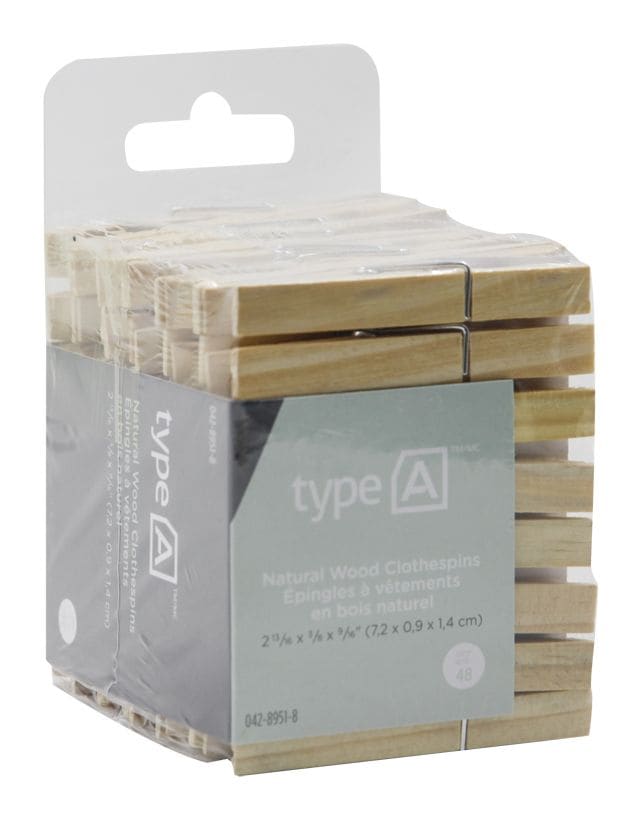 Natural Wood Clothespins, 48-pk K1148