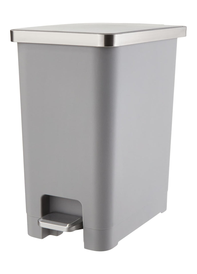 Slim Grey Resin Garbage Can, 15-L Z7068