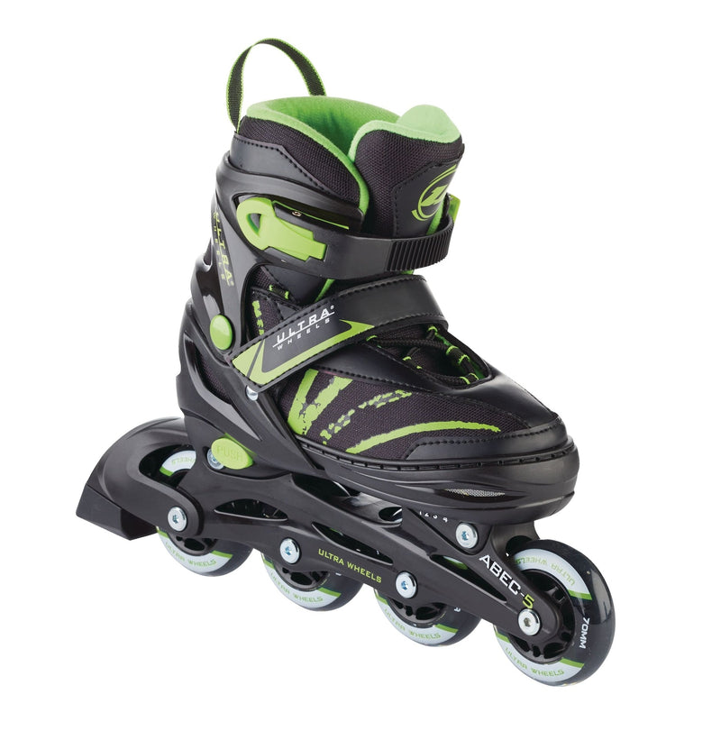 Adjustable Inline Skates, Green, Assorted Sizes A8957