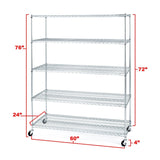 5-Tier Steel Shelving Rack, 60-in x 24-in x 72-in