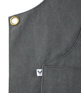 Adjustable Canvas & Leather BBQ Grilling Apron with Pockets, Grey