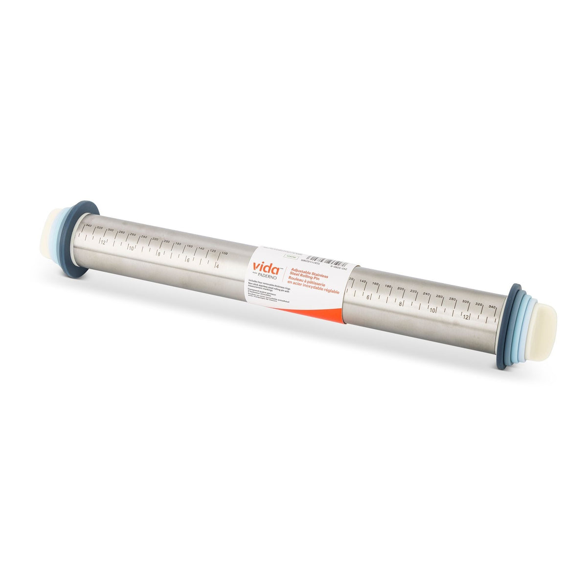 Adjustable Stainless Steel Rolling Pin with Thickness Rings