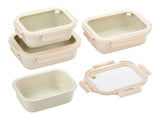 Ceramic Food Containers, Cream, 8-pc