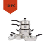 Everyday Series Premium Stainless Steel Cookware Set, Dishwasher & Oven-Safe, 10-pc