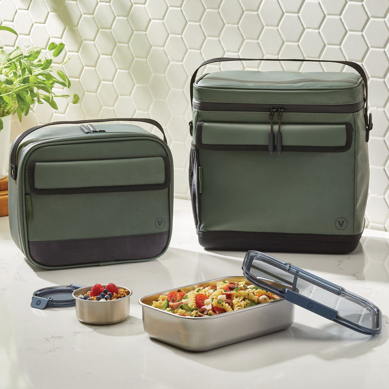 Insulated Food Storage Lunch Bag, X-Large, Green, BPA-Free H2392