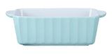 White/Blue Ceramic Loaf Baking Dish, 1-lb