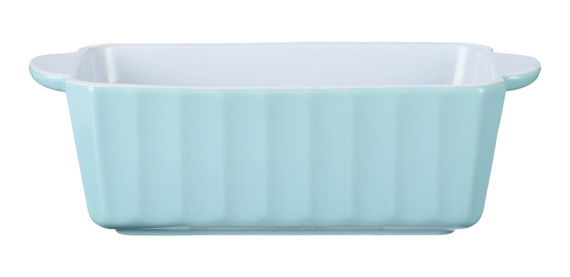 White/Blue Ceramic Loaf Baking Dish, 1-lb V6107