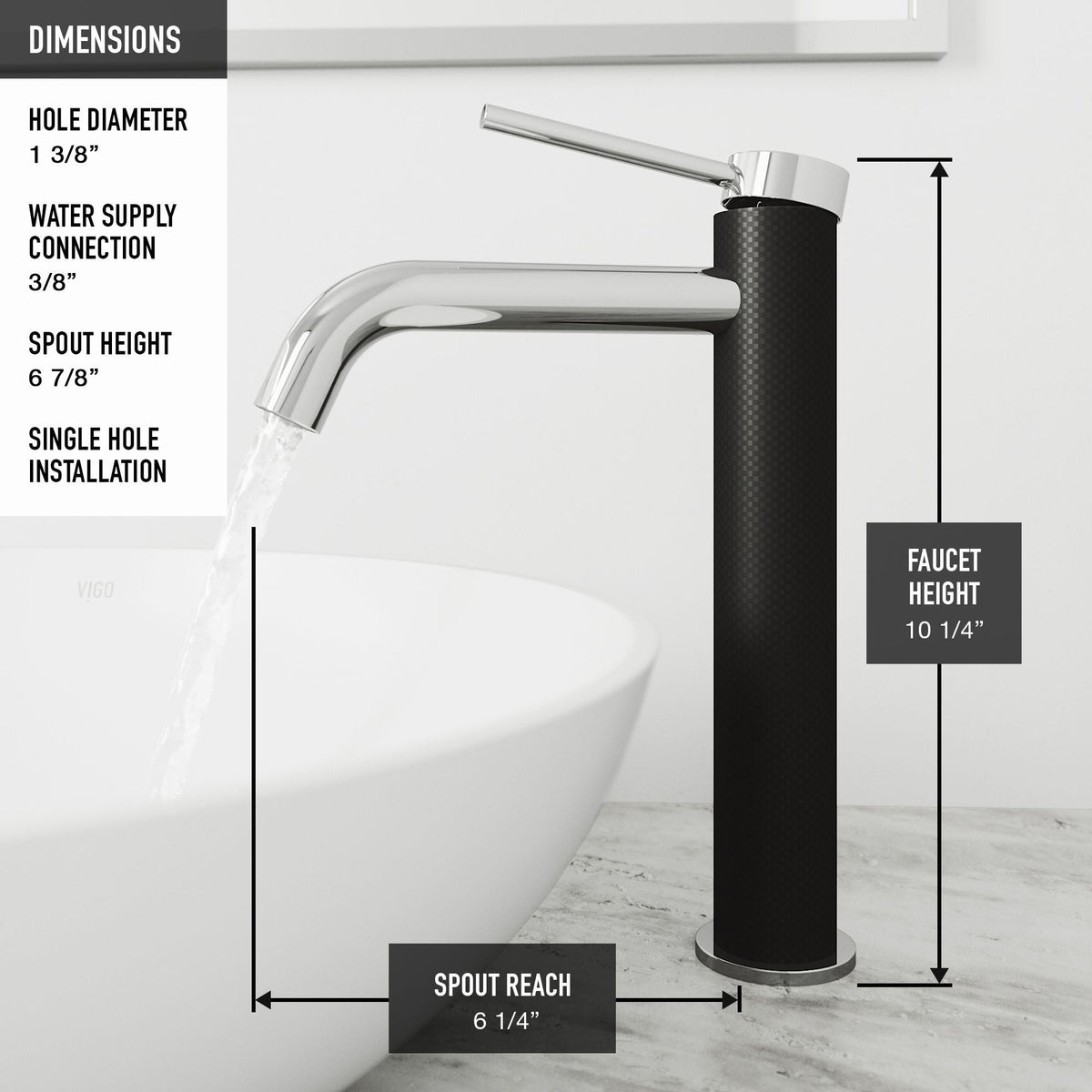 Giralda Gothic Grey Bathroom Sink/Basin Set with Lexington Faucet and Oval Composite Vessel