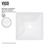 Hibiscus White Bathroom Sink/Basin Set with Niko Faucet and Square Composite Vessel