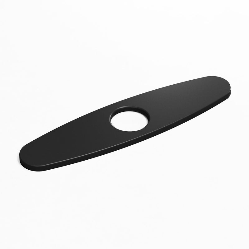 Kitchen Sink Faucet Hole Cover Deck Plate For 1 or 3 Hole, Matte Black, 10-in C5354