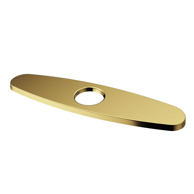 Kitchen Sink Faucet Hole Cover Deck Plate For 1 or 3 Hole, Matte Brushed Gold, 10-in O1803