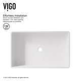 Magnolia White Bathroom Sink/Basin Set with Duris Faucet and Rectangular Composite Vessel