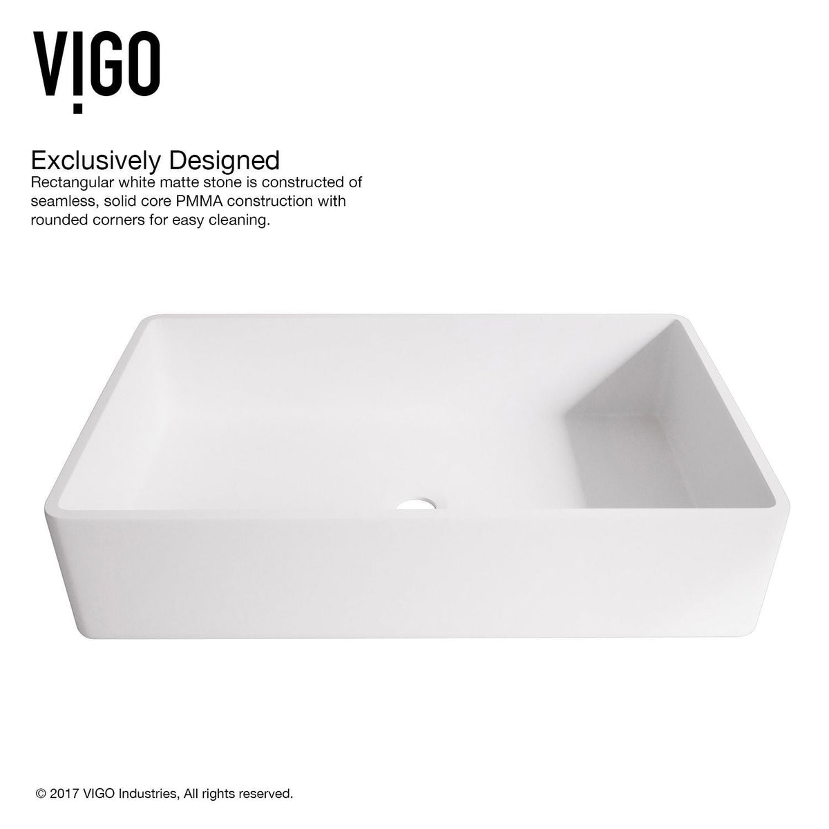 Magnolia White Bathroom Sink/Basin Set with Duris Faucet and Rectangular Composite Vessel