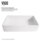 Magnolia White Bathroom Sink/Basin Set with Niko Faucet and Rectangular Composite Vessel