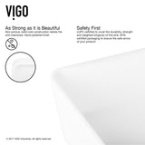 Marigold Matte Stone Rectangular Composite Vessel Bathroom Sink/Basin with Rounded Edges & Deep Bowl, White