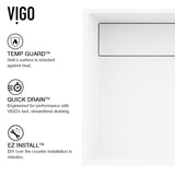 Montauk White Bathroom Sink/Basin Set with Amada Faucet and Rectangular Composite Vessel
