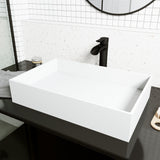 Montauk White Bathroom Sink/Basin Set with Niko Faucet and Rectangular Composite Vessel