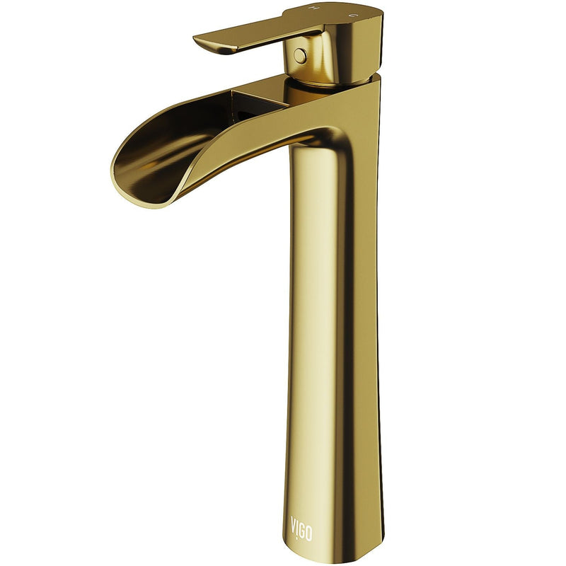 Niko Single Handle Single-Hole Bathroom Vessel Faucet in Matte Brushed Gold L116