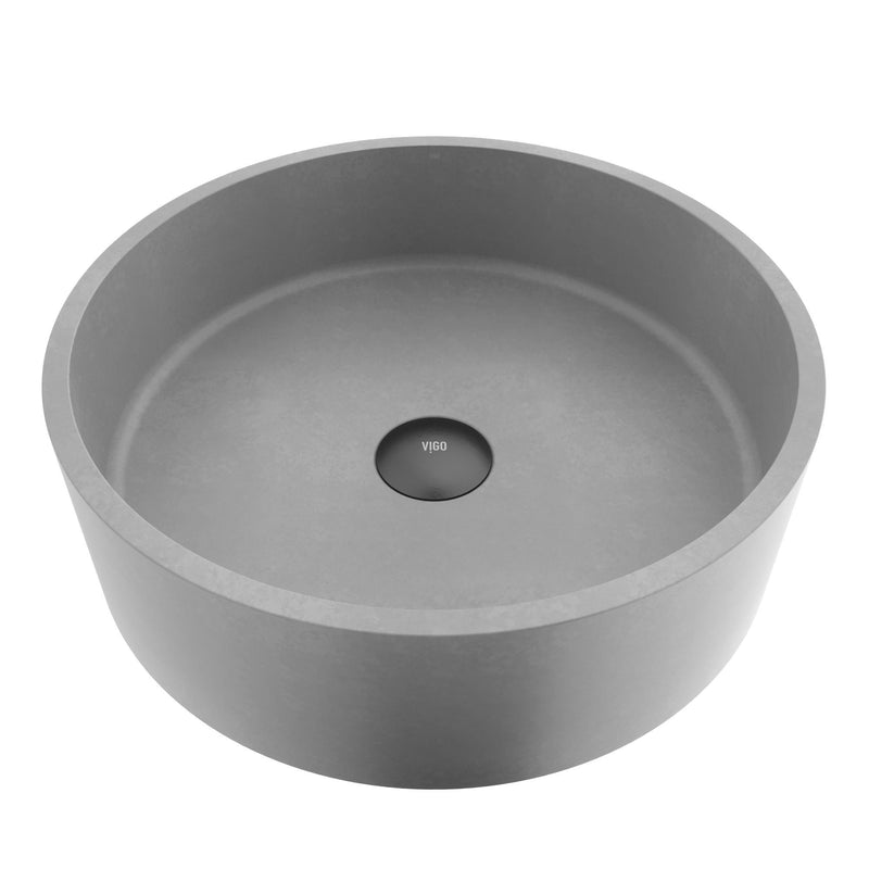 Palermo Gothic 15x15-in Deep Grey Bathroom Sink/Basin with Round Vessel H2884