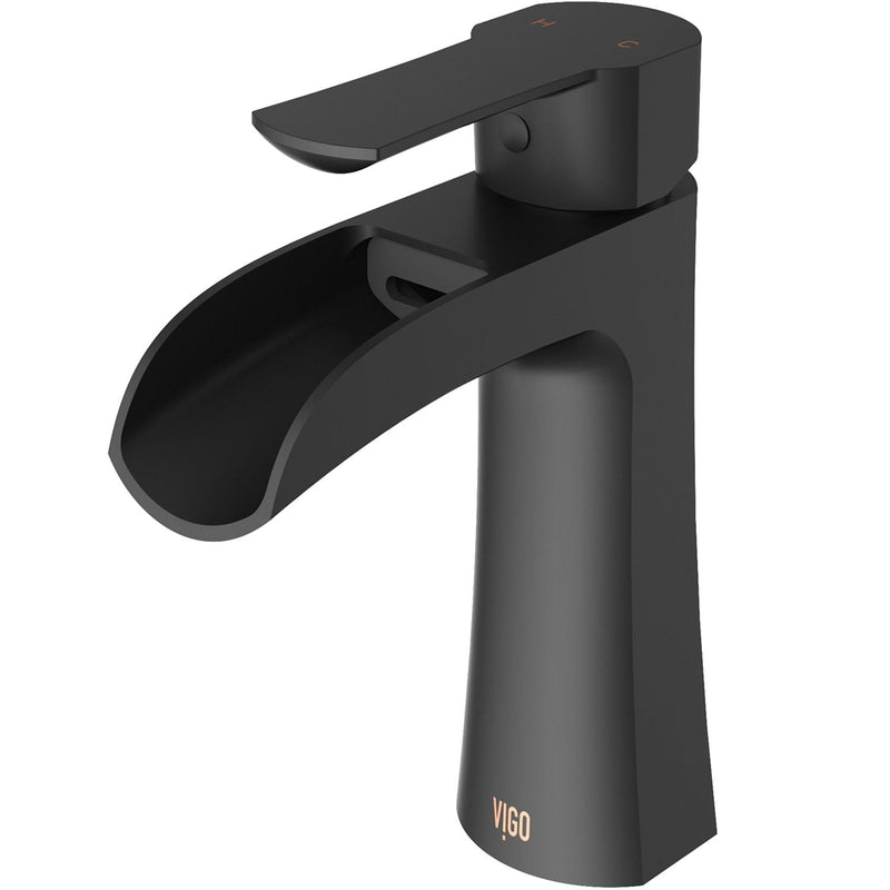 Paloma Single Handle Single Hole Bathroom Sink Faucet, WaterSense Certified, Matte Black Y4078