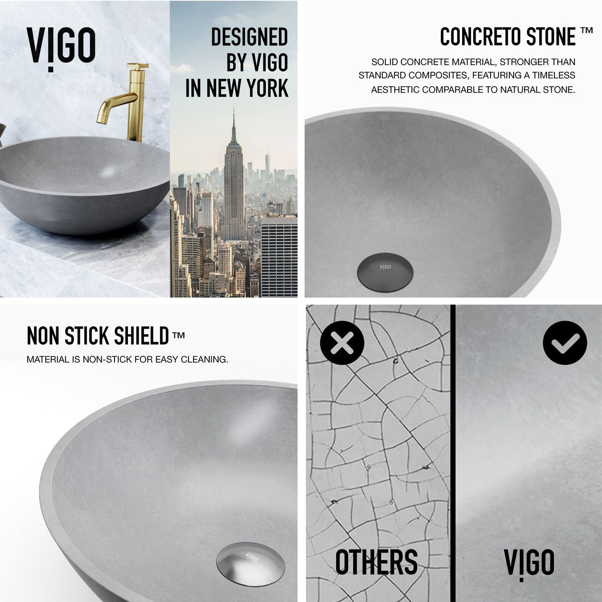 Ravenna Gothic 16x16-in Deep Grey Bathroom Sink/Basin with Round Vessel