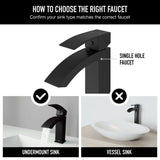 Satro Single Handle Single Hole Bathroom Sink Faucet, WaterSense Certified, Matte Black