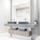 Segovia Gothic Grey Bathroom Sink/Basin Set with Apollo Faucet and Rectangular Vessel
