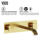 Titus Wall Mount Dual Handle Bathroom Sink Faucet, Eco-Friendly 1.2 GPM Flow Rate, Matte Brushed Gold