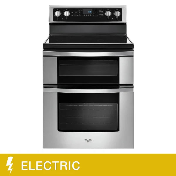 Whirlpool 30 in 6.7 cu ft. Stainless Steel Electric Double Oven Range with True European Convection