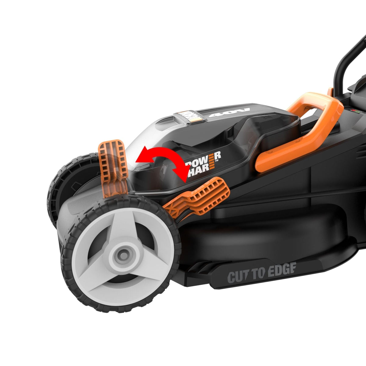 WG934 Power Share 2x20V 2-in-1 Combo Kit, WG779 40V Cordless Mower, 14-in + WG163.9 20V Cordless Grass Trimmer/Edger, 12-in