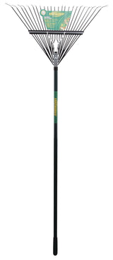 24-Tine Metal Leaf Rake with Fibreglass Shaft, 24-in
