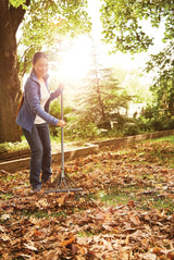 24-Tine Metal Leaf Rake with Fibreglass Shaft, 24-in