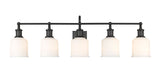 Bryant 5-Light Vanity Light, Black with Opal Shade