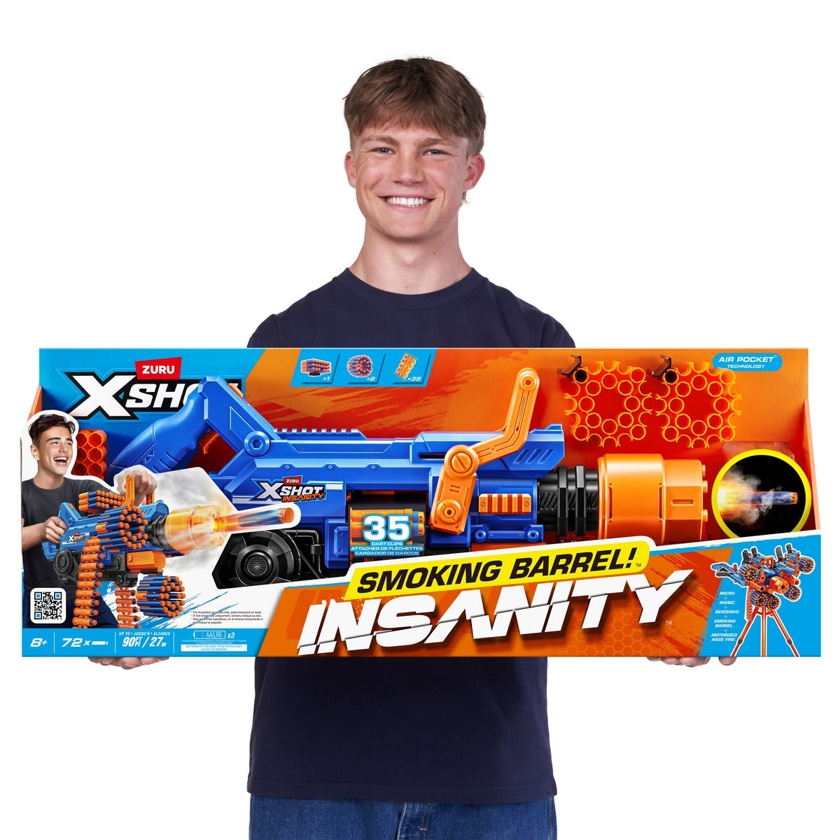 Insanity Smoking Barrel Foam Dart Toy Blaster with 72 Darts